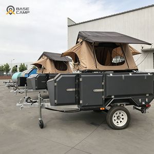 Tente de remorque de camping-car <span class=keywords><strong>pliante</strong></span> avec toilette <span class=keywords><strong>moto</strong></span> Camping <span class=keywords><strong>caravane</strong></span> pli arrière double coque rigide hors route - Product Image 4