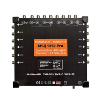 Multiconmutador Satelital MSQ912 9x12, 950-2150MHz, 1 Entrada Terrestre, 8 Entradas Satelitales, 12 Salidas para Suscriptores, Doble Satélite Quattro Quad LNB