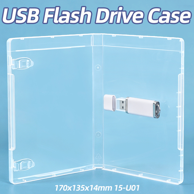 SUNSHING Custom Logo Plastic Pen Drives Packaging Storage USB Gift Holder Stick Flash Drive Packing Box Plastic USB Case