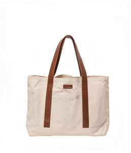 Sac de shopping en coton avec fermeture à bouton personnalisé, sac de voyage moderne de luxe en toile avec fermeture éclair et poche pour bouteille d'eau - Product Image 2