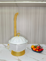 Heißer Verkauf: 8L Hotel-Buffet-Speisenwärmer-Set in Gold, Schwarz, Weiß – Hängende Chafing Dishes für Restaurant & Catering