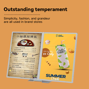 Cà phê cửa hàng phụ kiện <span class=keywords><strong>LED</strong></span> menu bảng hiển thị cho quán cà phê và trà sữa cửa hàng thép bảng quảng cáo cho nhà hàng - Product Image 5