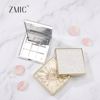 Palette de fards à paupières 9 couleurs vide, carrée, métallique, argentée et dorée, avec miroir, pour fards à paupières et illuminateurs, vente en gros, palette de blush crème