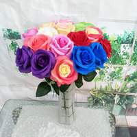 Künstliche Einzelne Samt-Rose in Verschiedenen Farben für Hochzeit, Party, Valentinstag-Dekoration, Günstiger Fabrikpreis, Schneller Versand