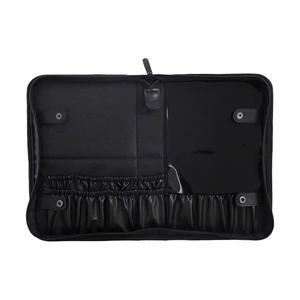 Qihui <b>Professional</b> <b>Makeup</b> <b>Bag</b> Black Large Capacity Foldable Portable Brush Storage Case With Zipper Closure - Product Image 3