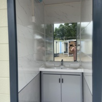 Toilettes portables modulaires de luxe pour l'extérieur, toilettes préfabriquées publiques mobiles pour usage extérieur