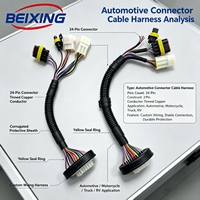 A00109 BeiXing Connecteur de voiture IP66 Faisceau de câbles Conducteurs en cuivre étamé 24 broches Personnalisé pour automobiles et motos