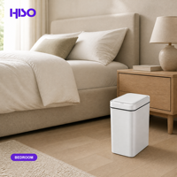Poubelle à capteur infrarouge 12L 16L avec couvercle automatique, alimentée par piles, pour cuisine, salle de bain, hôtel