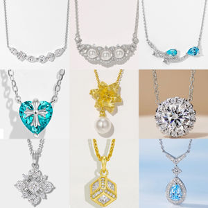 Rochime 925 Sterling <strong>Silver</strong> <strong>Necklace</strong> for Women S925 Zircon Pendant Dainty <strong>Layered</strong> Gold Plated Fine Jewelry <strong>Necklace</strong> - Product Image 1