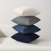Housses de coussin décoratives neutres de Noël Housse de coussin carrée en velours côtelé Boho doux pour l'automne hiver