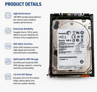 Pour disque dur SAS EMC 600G 10K RPM 005050700 V6-2S10-600 avec plateau pour le système de stockage unifié série VNX