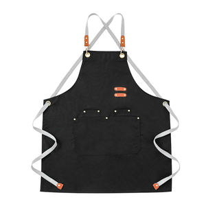 DUOLAI-Delantal de Algodón con Logotipo Personalizado para Cocinar, Delantal de Trabajo de Camarero con Estampado de Tela Vaquera, Bordada, Flor de Té DE LA Leche, Cafetería - Product Image 1