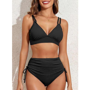 Ensemble <span class=keywords><strong>de</strong></span> bikini et <span class=keywords><strong>de</strong></span> maillots <span class=keywords><strong>de</strong></span> <span class=keywords><strong>bain</strong></span> deux <span class=keywords><strong>pièces</strong></span> à taille haute pour femmes, tendance 2025, solide, push-up, vêtements pour femmes, maillots <span class=keywords><strong>de</strong></span> <span class=keywords><strong>bain</strong></span> personnalisés en gros - Product Image 3
