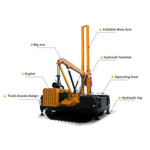 Macchinari Hongrun pannello solare pila speronatrice idraulico battipalo fotovoltaico vibro martello <span class=keywords><strong>mini</strong></span> battipalo driver - Product Image 2