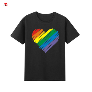 NUOXIN Camiseta LGBT de Manga Corta Personalizada al por Mayor, Color Negro Arcoíris, 180gsm, para Hombre <span class=keywords><strong>y</strong></span> Mujer - Product Image 2