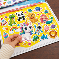 Libro de Pegatinas Personalizado para Niños, Impresión a Todo Color, Resistente al Agua, Reutilizable, con Dibujos Animados de Animales, Juguete Educativo, Venta al Por Mayor