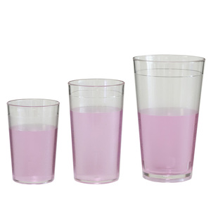 Restaurant Bar House Drinkware Unbreakable Reusable Hard PS Plastic Clear Frosted Water Juice Cup