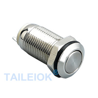 TAILEIOK 8MM 10MM étanche IP65 momentané tête sphérique en laiton nickelé Mini interrupteur à bouton-poussoir