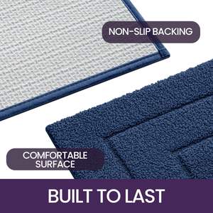 Alfombra de Baño Moderna de Microfibra Azul Marino de 40 x 60 cm, Antideslizante, Suave, Absorbente, Lavable a Máquina - Product Image 4