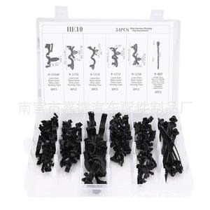 HF10 Juego de 54 clips de nailon para fijación de cables automotrices, surtido de clips para cableado de automóviles - Product Image 1
