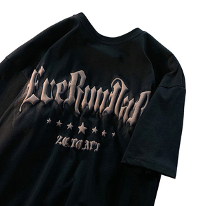 เสื้อยืดพิมพ์ลายสำหรับผู้ชายเสื้อยืดพิมพ์ลายแบบพองสำหรับผู้ชายเสื้อยืดผ้าฝ้ายธรรมดาออกแบบโลโก้ได้ตามต้องการ - Product Image 2
