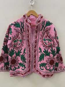 Handcrafted Suzani TNT Fabric <b>Jacket</b> Ethnic Embroidered Short Outerwear For <b>Women</b> - Product Image 4