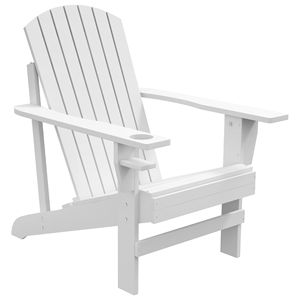 DB For Hot sale Classic Adirondack Chair Muebles de césped de madera resistentes a la intemperie con portavasos para patio al aire libre - Product Image 1