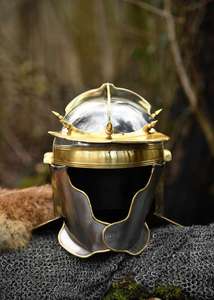 Casco Romano Premium Hecho a Mano, Plateado/Dorado, Decorativo, para Festivales, Programas Culturales, Accesorios para Fiestas Temáticas - Product Image 3