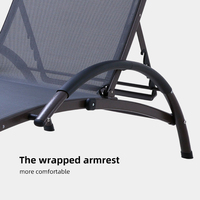 Chaise longue pliante réglable HOMFUL pour l'extérieur, avec appui-tête amovible et accoudoirs enveloppants, chaise longue de jardin