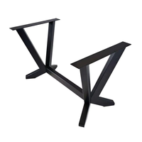 Piétement de table en fonte, socle rond robuste avec cadre croisé pour table de café ou de salle à manger industrielle