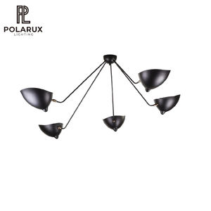 Lampada da Soffitto a Ragno Moderna per Soggiorno e Ufficio in Acciaio <span class=keywords><strong>al</strong></span> <span class=keywords><strong>Carbonio</strong></span> e Alluminio Filato LED Vendita Diretta dalla Fabbrica Lampada da Soffitto Serge Mouille - Product Image 1