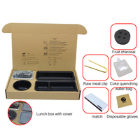 HongQiang Grills Barbecue Jetables Portables Bento – Ensemble Boîte à Lunch avec Barbecue au Charbon de Bois, Réchaud Extérieur