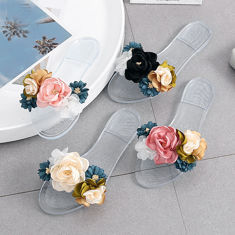Flower Jelly Sandals Trendy Durable Women's Shoes