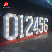 Décorations de fête géantes 3D en métal lumineux pour Ramadan, remise de diplôme, anniversaire – Chiffres et lettres de 3 et 4 pieds – Fournitures de fête