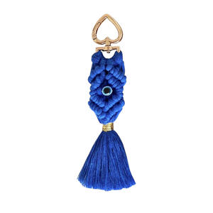<span class=keywords><strong>Porte</strong></span>-clés <span class=keywords><strong>Macramé</strong></span> à Pompon Bleu, Œil Turc <span class=keywords><strong>Porte</strong></span>-Bonheur, pour Femmes et Hommes, Pendentif Bijou, Accessoire de Sac, Cadeau Fait Main - Product Image 5