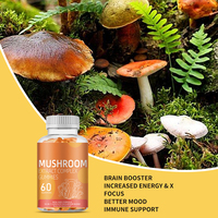 Aeglewell OEM Brain Booster Mushroom Gummies, supplément complexe d'extraits de champignons, soutient le système immunitaire, gommes aux champignons