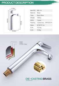 2022 Offre Spéciale de luxe chaude et froide en laiton salle de bains robinets mélangeur lavabo grand robinet - Product Image 6