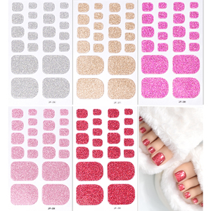22 conseils rouge Gel orteil ongle autocollant paillettes paillettes couleur pas de cuisson pédicure auto-adhésif ongle autocollant pied ongles enveloppes - Product Image 3