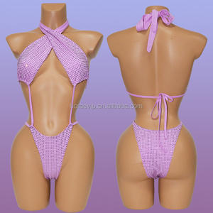 ชุดบอดี้สูทคริสตัลแบบผูกคอ รุ่น S662 ล่าสุด ชุดเซ็กซี่ประดับคริสตัลสำหรับใส่ไปทะเล ชุดเต้นรำสุดหรูประดับคริสตัล ชุดว่ายน้ำคริสตัล - Product Image 6