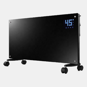 <span class=keywords><strong>Radiateur</strong></span> chauffant électrique <span class=keywords><strong>en</strong></span> <span class=keywords><strong>verre</strong></span>, thermostat réglable, panneau convexe, avec roues - Product Image 1