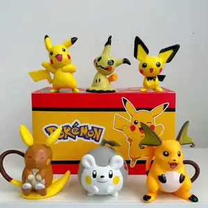 High Quality Wholesale 9pcs/set 10cm PVC Kawaii doll Eevee Pikachu Pokemone Action Toy 10cm Blind Boxes Anime Figures for gift