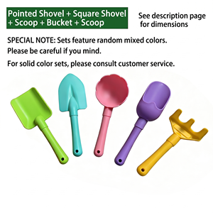 PINSHUN PS292 Ensemble d'outils de jardinage en plastique coloré pour enfants, mini pelles et brosses pour plantes en pot, creuser du sable et travaux de jardinage - Product Image 2