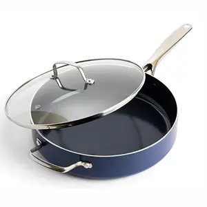 高品质炊具厨具压制frypan感应底深陶瓷煎锅