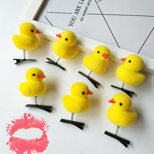 Kartun anak-anak lucu 3D bebek kuning kecil mewah jepit rambut mode hewan bebek klip aksesoris hiasan kepala hadiah grosir - Product Image 4