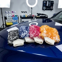 Gants en velours corail double face, éponge de lavage de voiture en microfibre, nettoyage efficace de la voiture, vente en gros