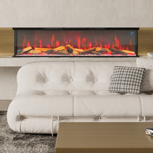 YIKA Ensemble de bûches d'intérieur modernes de nouveau design 50 70 72 pouces insert en verre trempé chauffage mural de <span class=keywords><strong>cheminée</strong></span> électrique intelligent à 3 faces - Product Image 3