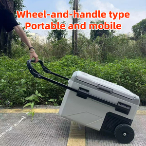 2026 New Model Solar Car Refrigerator 55L Capacity With Wheels and Handles Portable <b>Freezer</b> Outdoor - Product Image 3