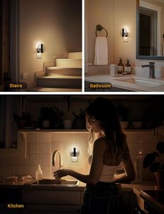 Luces Nocturnas Acrílicas LOHAS, <span class=keywords><strong>Luz</strong></span> Nocturna LED Blanca Cálida con Sensor de Oscuridad, Regulable, para Dormitorio y Pasillo - Product Image 3