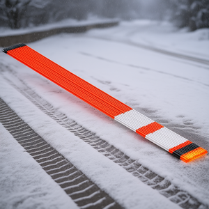 Marqueur réfléchissant pour allée, diamètre 1/4 po, 48 po, orange, cylindrique, en feuille rétroréfléchissante, avec piquets de neige pour la sécurité des allées - Product Image 2