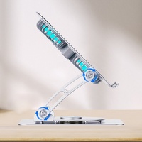 Support de refroidissement pour ordinateur portable rotatif à 360° de qualité supérieure, support portable en acier robuste pour tablette avec double ventilateur pour bureau